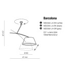 Pendant lamps with lampshade - AZzardo Barcelona Pendant Black 1xE27 MD2355-LA BK - product 3