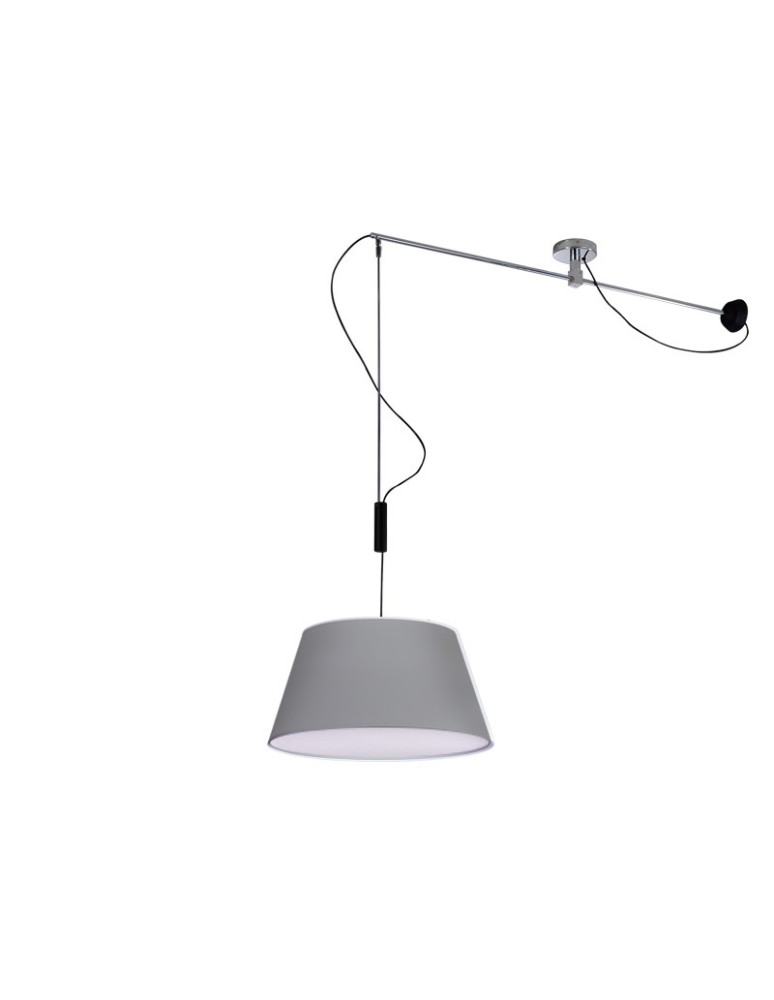 Pendant lamps with lampshade - AZzardo Malaga Pendant Grey 1xE27 MD2356-MA GR - product kolory-swiatla.pl 1