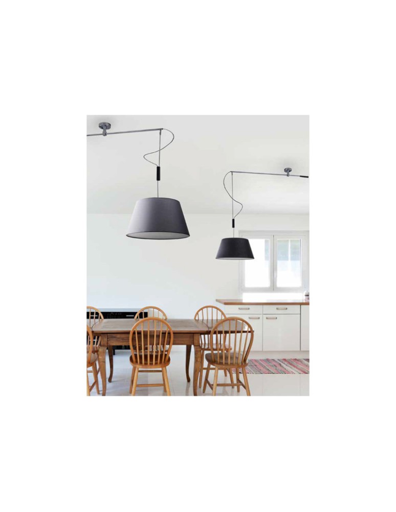 Pendant lamps with lampshade - AZzardo Malaga Pendant Grey 1xE27 MD2356-MA GR - product kolory-swiatla.pl 2