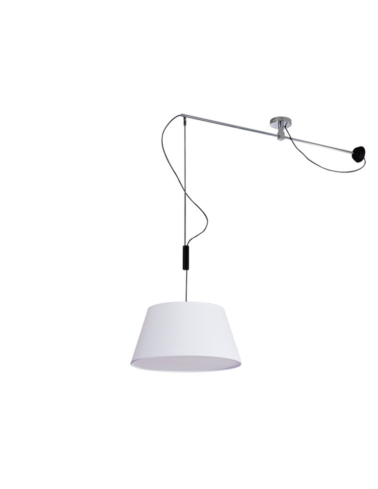Pendant lamps with lampshade - AZzardo Malaga Pendant White 1xE27 MD2356-MA WH - product kolory-swiatla.pl 1