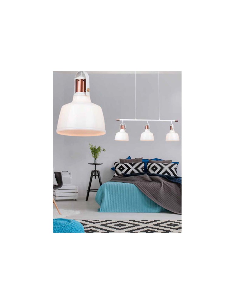 Single pendant lamps - Azzardo DARLING 1 GLASS 1xE27 Pendant White AZ2143 - product kolory-swiatla.pl 2