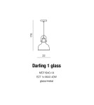 Single pendant lamps - Azzardo DARLING 1 GLASS 1xE27 Pendant White AZ2143 - product 3