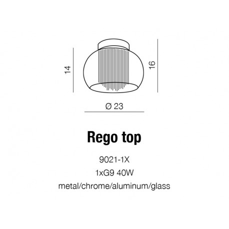 Azzardo REGO 23 TOP 1xG9 Sufitowa Przeźroczysty/Chrom AZ1001