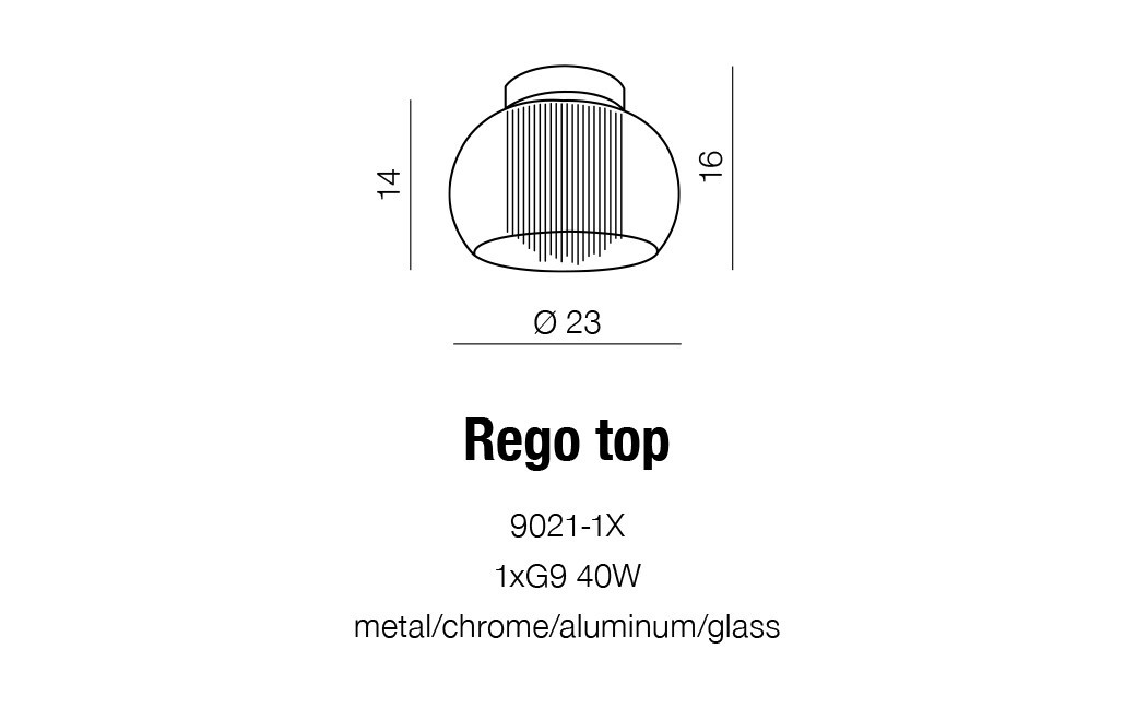 Azzardo REGO 23 TOP 1xG9 Ceiling Transparent/Chrome AZ1001