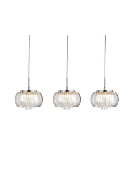 Azzardo REGO 3 LINE 3xG9 Wisząca Przeźroczysty/Chrom AZ2453