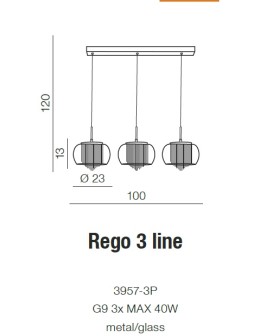 Azzardo REGO 3 LINE 3xG9 Wisząca Przeźroczysty/Chrom AZ2453 - produkt 2