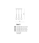 Triple pendant lamps - Azzardo IZZA 3 SHINY WHITE 3xE14 Pendant White Gloss AZ2320 - product 4