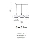 Triple pendant lamps - Azzardo BURN 3 LINE 3xG9 Pendant Chrome AZ2454 - product 5