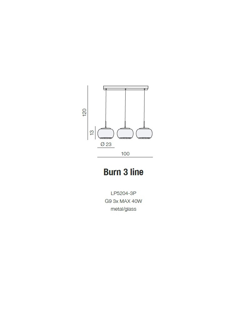 Triple pendant lamps - Azzardo BURN 3 LINE 3xG9 Pendant Chrome AZ2454 - product kolory-swiatla.pl 5