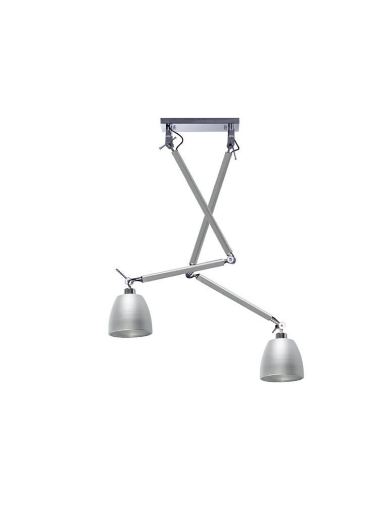 Double pendant lamps - AZzardo ZYTA 2 S Pendant Alu/Alu 2xE27 MD2300-2S Alu/Alu - product kolory-swiatla.pl 1