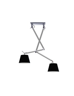 AZzardo ZYTA 2 S Pendant Alu/BK 2xE27 MD2300-2S Alu/BK