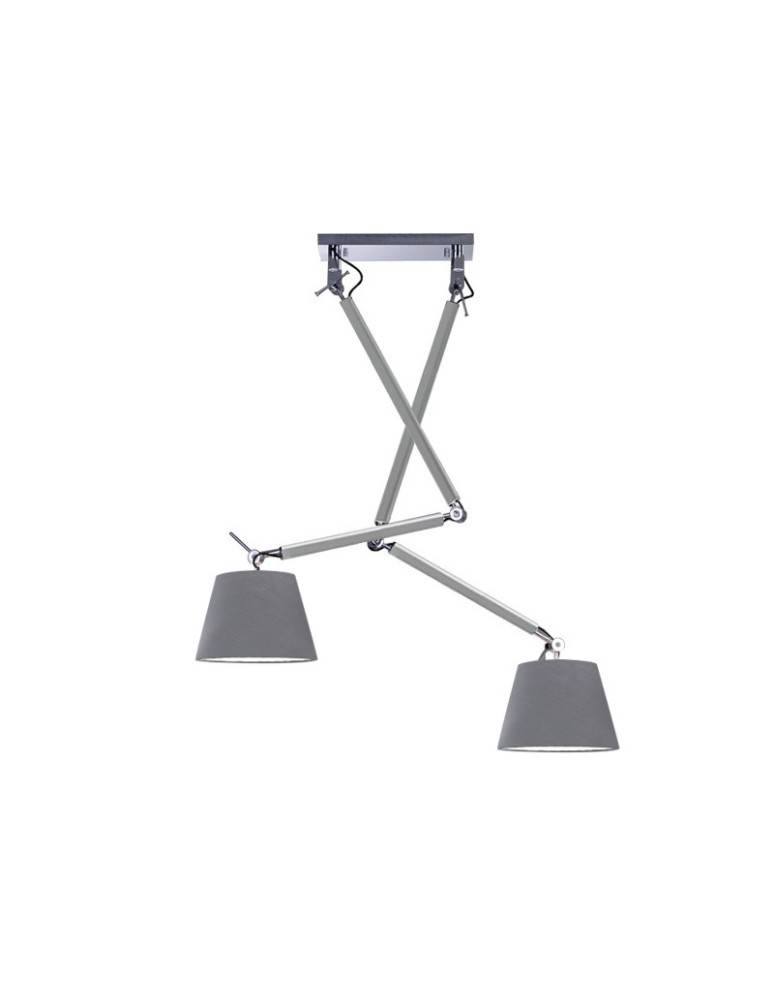 Double pendant lamps - AZzardo ZYTA 2 S Pendant Alu/GR 2xE27 MD2300-2S Alu/GR - product kolory-swiatla.pl 1