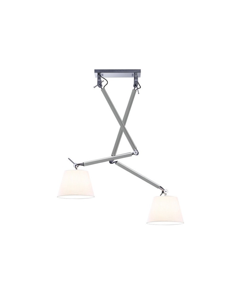 Double pendant lamps - AZzardo ZYTA 2 S Pendant Alu/WH 2xE27 MD2300-2S Alu/WH - product kolory-swiatla.pl 1