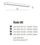 Bathroom wall lamps - Azzardo RADO 90 4000 CH 1xLED Wall Mounted Chrome IP44 AZ2080 - product 2