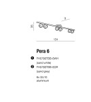 Spotlight ceiling lamps - Azzardo PERA 6 SAND WHITE 6xGU10 Ceiling Reflector White Structure AZ1256 - product 3