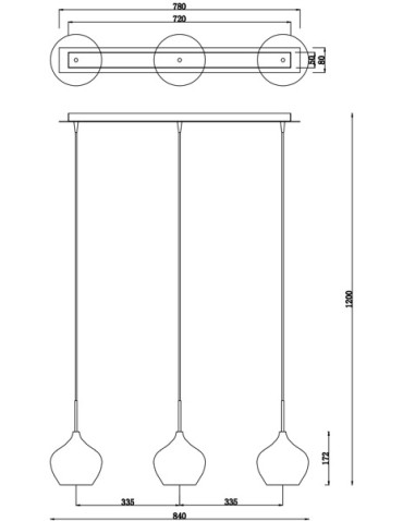 Zuma Line LIBRA 3S Pendant 3xE14 MD2128B-3S. - product 2