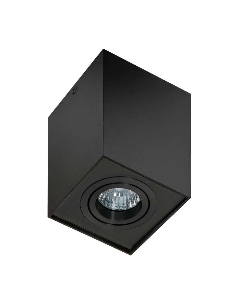 Ceiling luminaires for replaceable light source - Azzardo ELOY 1 BLACK/BLACK 1xGU10 Surface Mounted Black AZ2137 - product kolory-swiatla.pl 1