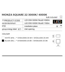 Square plafonds - Azzardo MONZA S 22 3000K BK 1xLED Ceiling Light Black AZ2271 - product 3