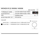 Round Plafonds - Azzardo MONZA R 22 3000K WH 1xLED Ceiling Light White AZ2261 - product 3