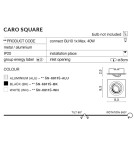 Square flush-mounted lamps - Azzardo CARO SQUARE BLACK 1xGU10 Recessed Black AZ2434 - product 3