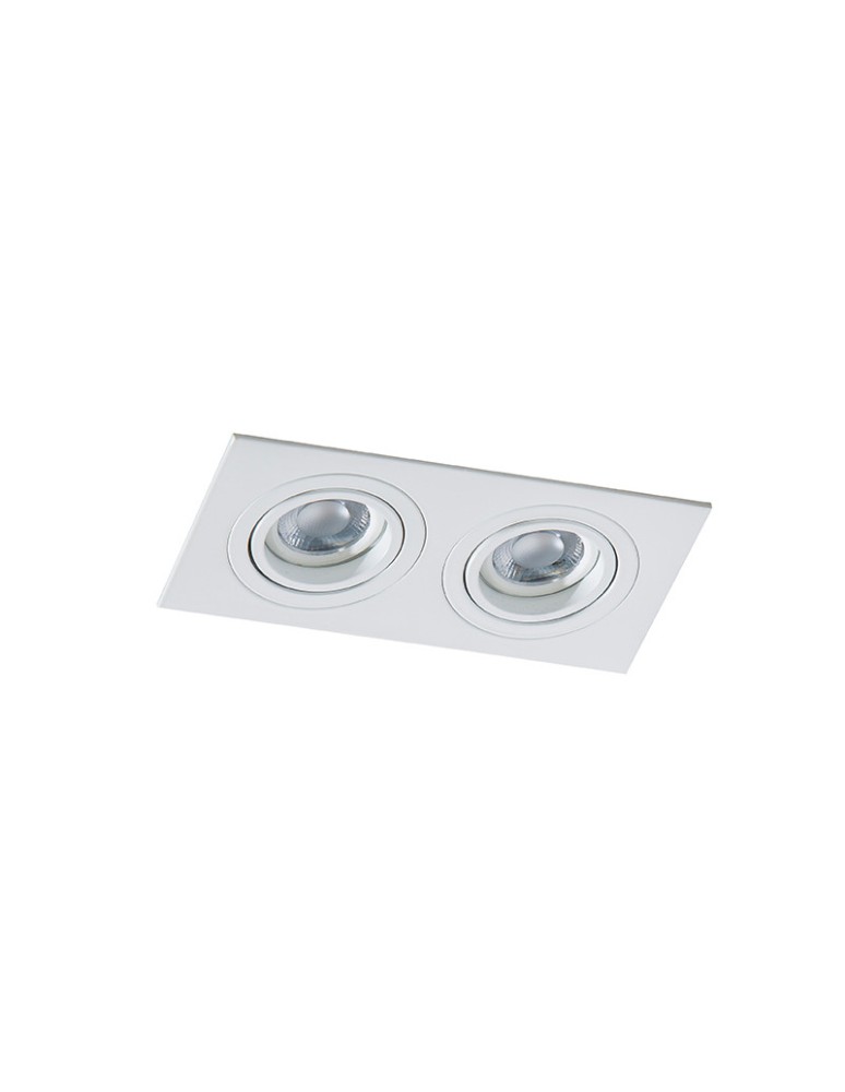 Square flush-mounted lamps - Azzardo CARO 2 SQUARE WHITE 2xGU10 Recessed White AZ2436 - product kolory-swiatla.pl 1