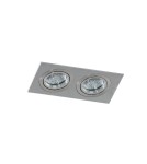 Square flush-mounted lamps - Azzardo CARO 2 SQUARE ALUMINIUM 2xGU10 Recessed Aluminium AZ2438 - product 1