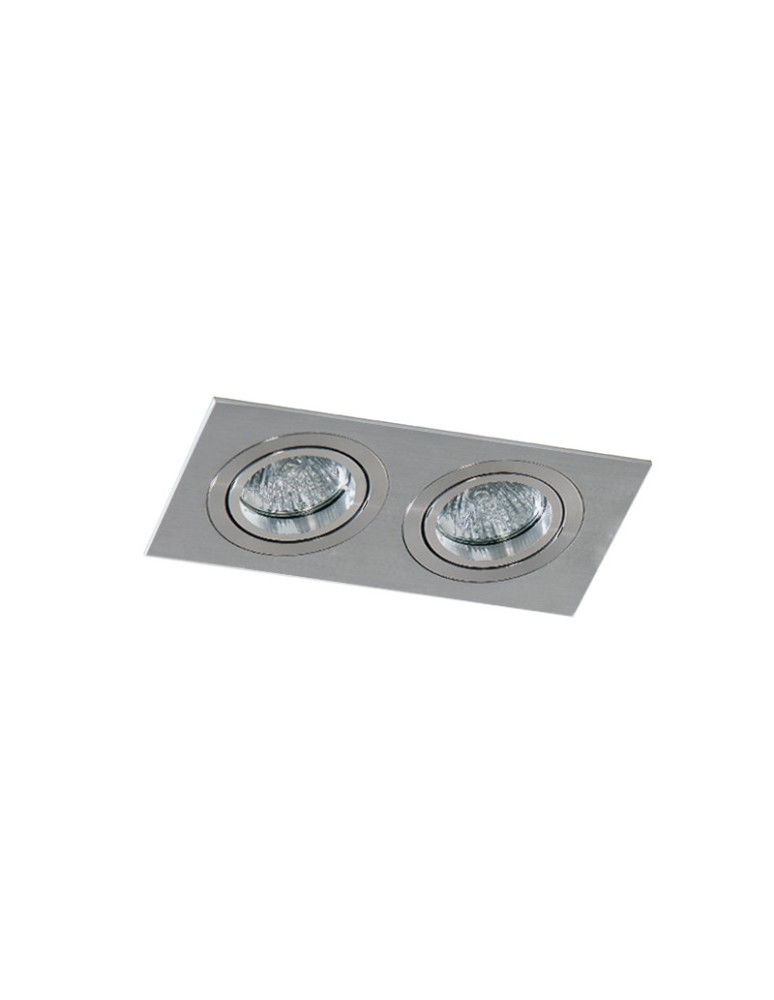 Square flush-mounted lamps - Azzardo CARO 2 SQUARE ALUMINIUM 2xGU10 Recessed Aluminium AZ2438 - product kolory-swiatla.pl 1