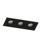 Square flush-mounted lamps - Azzardo CARO 3 SQUARE BLACK 3xGU10 Recessed Black AZ2440 - product 1