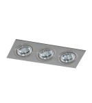 Square flush-mounted lamps - Azzardo CARO 3 SQUARE ALUMINIUM 3xGU10 Recessed Aluminium AZ2441. - product 1