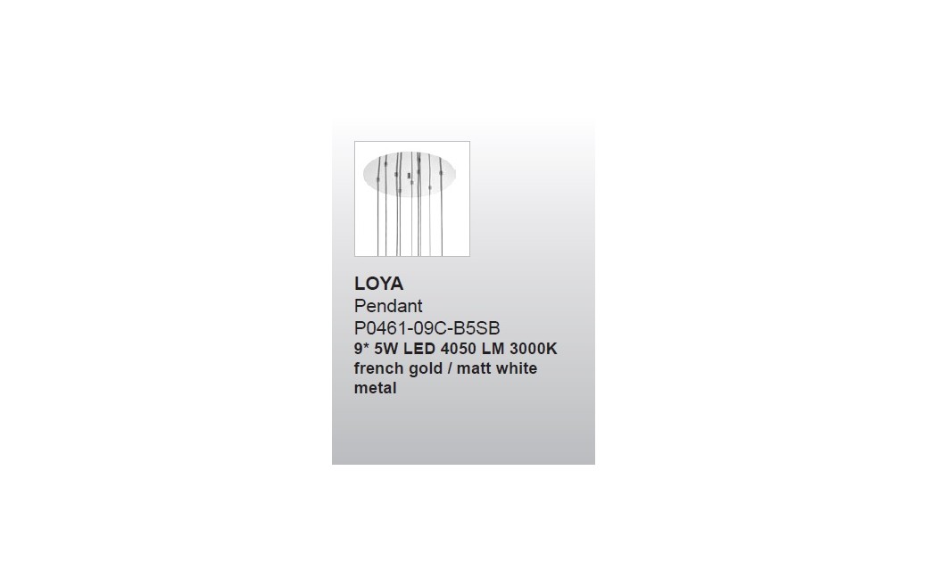 Zuma Line LOYA Pendant White LED 9x5W P0461-09C-B5SB.