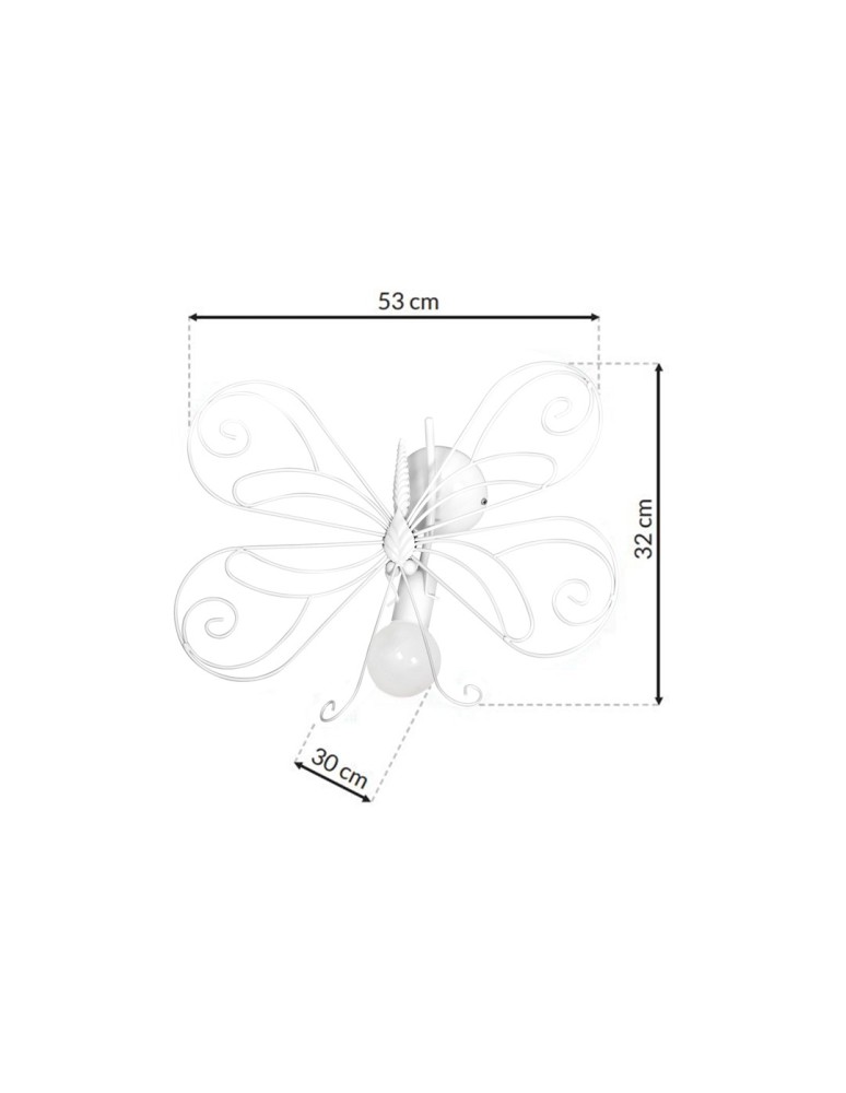 Children's wall lamps - Milagro MOTYL 2 WHITE 1 x E27 MLP5331 - product kolory-swiatla.pl 7