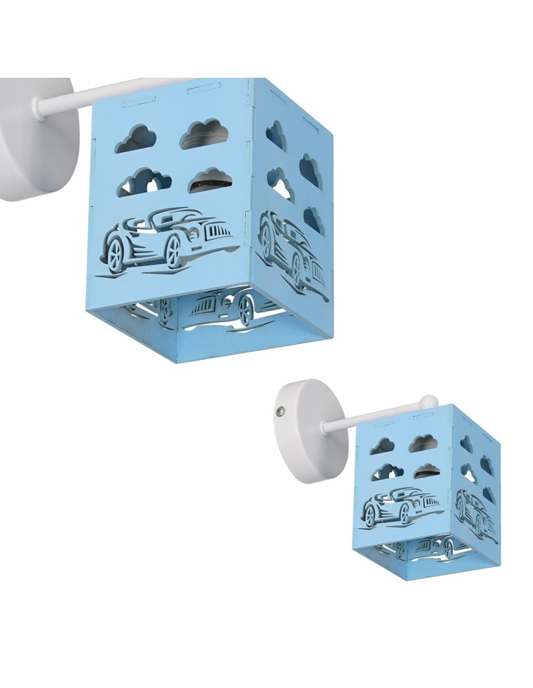 Children's wall lamps - Milagro Wall lamp RALLY BLUE 1xE27 60W MLP64800 - product kolory-swiatla.pl 1