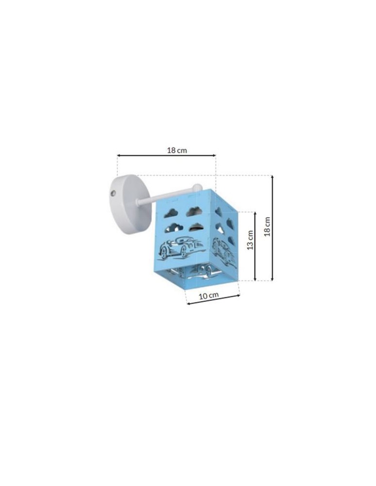 Children's wall lamps - Milagro Wall lamp RALLY BLUE 1xE27 60W MLP64800 - product kolory-swiatla.pl 7