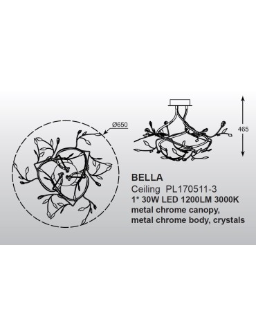 Zuma Line BELLA LED Plafond 30W PL170511-3 - product 2