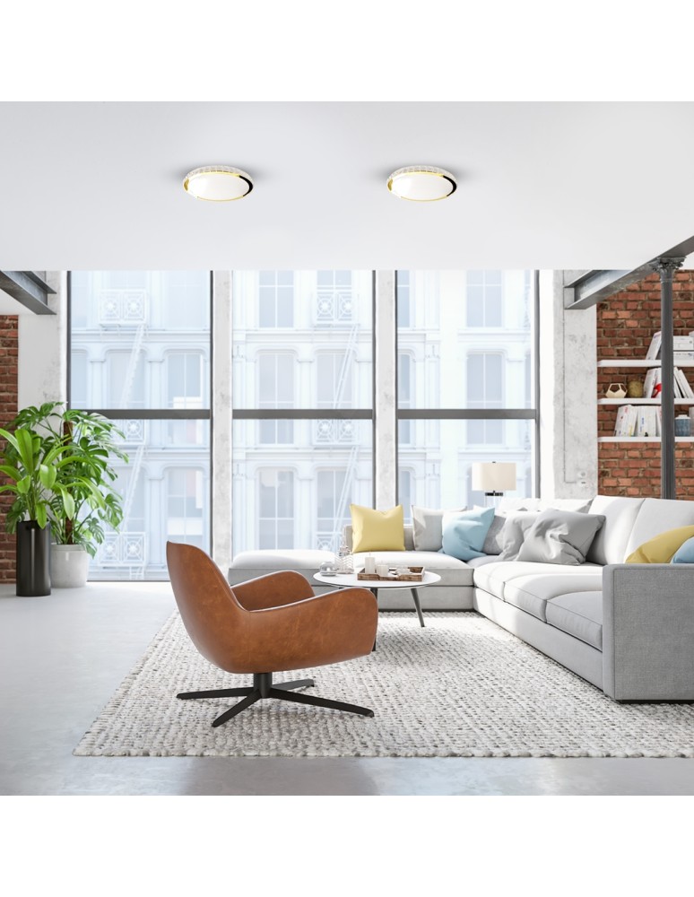 Ceiling lamps with crystals - Milagro Layla Gold 33W dimmable plafond + remote control ML8130 - product kolory-swiatla.pl 4