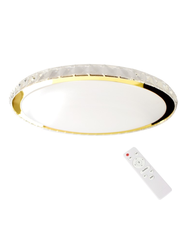 Ceiling lamps with crystals - Milagro Layla Gold 50W dimmable plafond + remote control ML8131 - product kolory-swiatla.pl 2