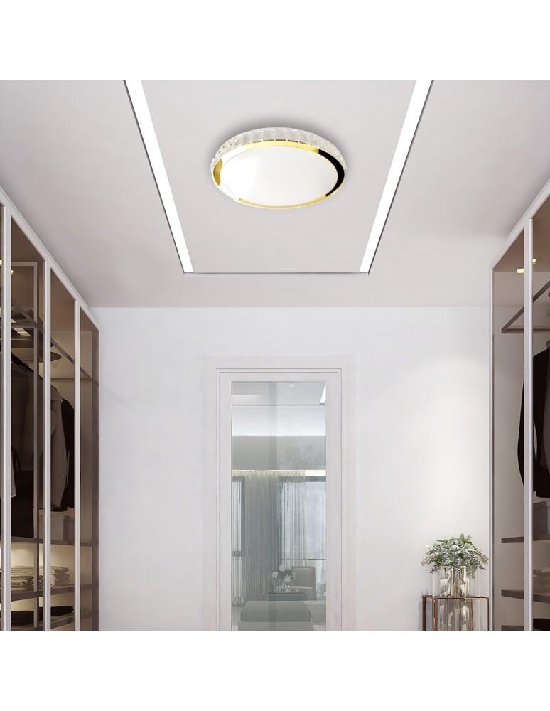 Ceiling lamps with crystals - Milagro Layla Gold 50W dimmable plafond + remote control ML8131 - product kolory-swiatla.pl 4