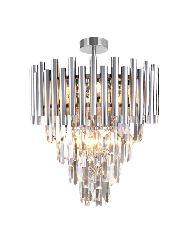 Ceiling lamps with crystals - Milagro Plafond MADISON CHROME 9xE14 ML8805 - product kolory-swiatla.pl 1