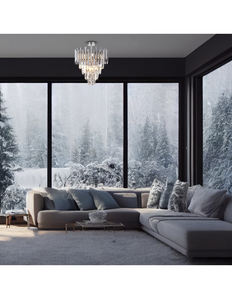 Ceiling lamps with crystals - Milagro Plafond MADISON CHROME 9xE14 ML8805 - product kolory-swiatla.pl 3