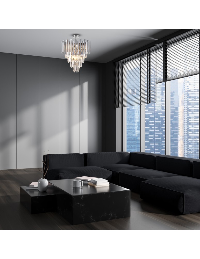 Ceiling lamps with crystals - Milagro Plafond MADISON CHROME 9xE14 ML8805 - product kolory-swiatla.pl 4