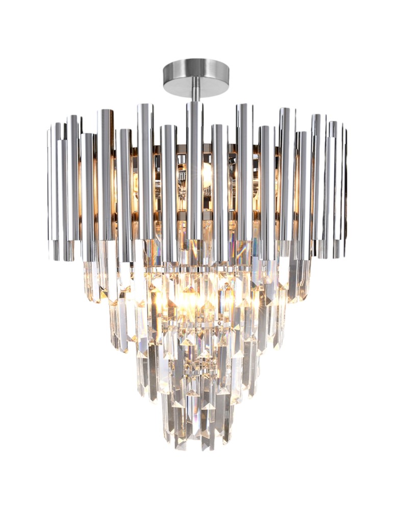 Ceiling lamps with crystals - Milagro Plafond MADISON CHROME 9xE14 ML8805 - product kolory-swiatla.pl 6