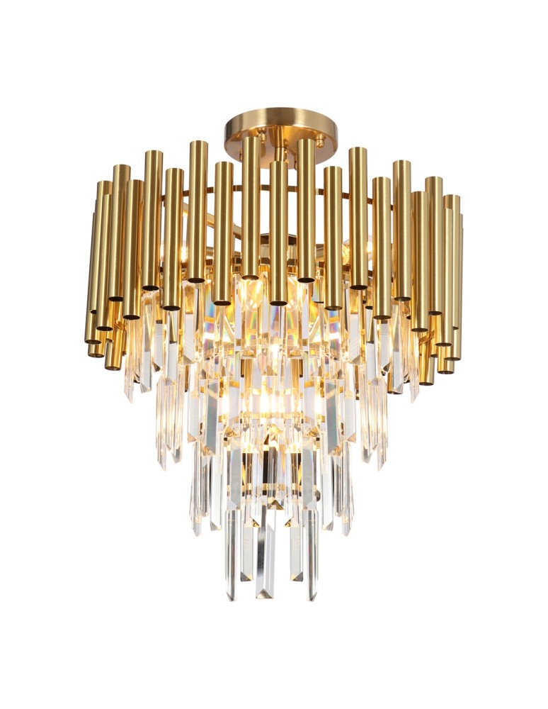 Ceiling lamps with crystals - Milagro Plafond MADISON GOLD 9xE14 ML8806 - product kolory-swiatla.pl 1