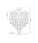 Ceiling lamps with crystals - Milagro Plafond MADISON GOLD 9xE14 ML8806 - product 5