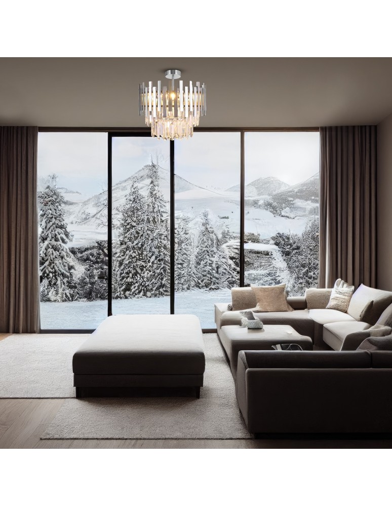 Ceiling lamps with crystals - Milagro Plafond ASPEN CHROME 6xE14 ML8809 - product kolory-swiatla.pl 2