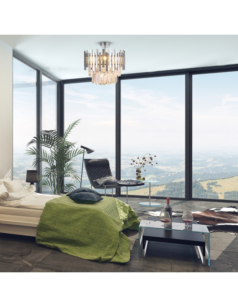 Ceiling lamps with crystals - Milagro Plafond ASPEN CHROME 6xE14 ML8809 - product kolory-swiatla.pl 3