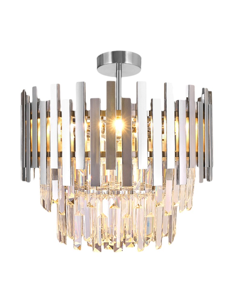 Ceiling lamps with crystals - Milagro Plafond ASPEN CHROME 6xE14 ML8809 - product kolory-swiatla.pl 5