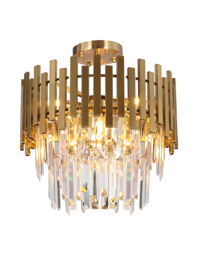 Ceiling lamps with crystals - Milagro Plafond ASPEN GOLD 6xE14 ML8810 - product kolory-swiatla.pl 1