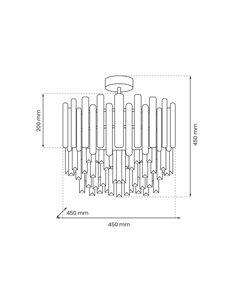 Ceiling lamps with crystals - Milagro Plafond ASPEN GOLD 6xE14 ML8810 - product kolory-swiatla.pl 4