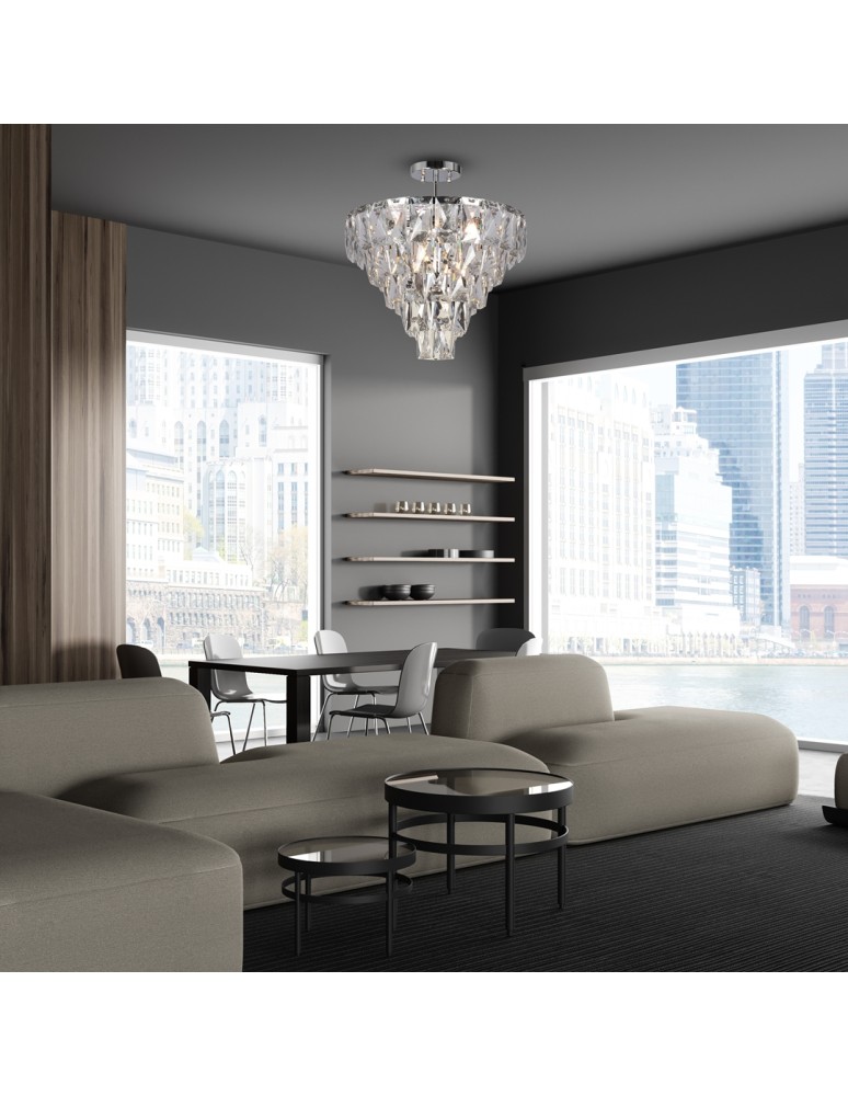 Ceiling lamps with crystals - Milagro Plafond CHELSEA CHROME 6xE14 ML8811 - product kolory-swiatla.pl 3