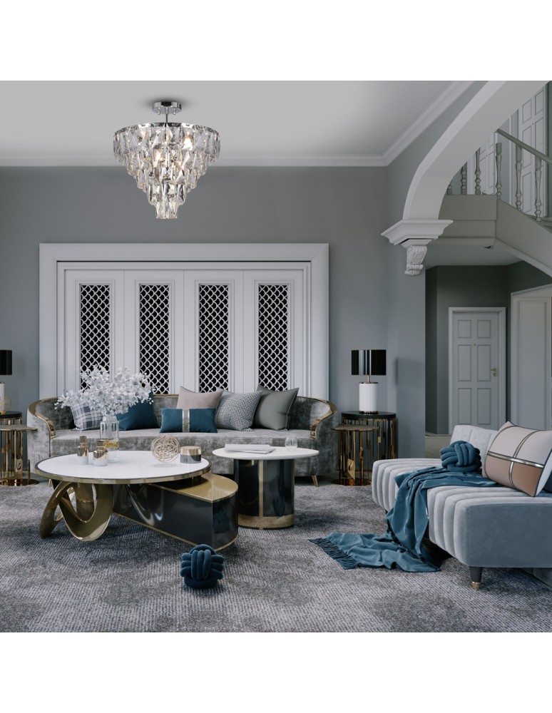 Ceiling lamps with crystals - Milagro Plafond CHELSEA CHROME 6xE14 ML8811 - product kolory-swiatla.pl 4